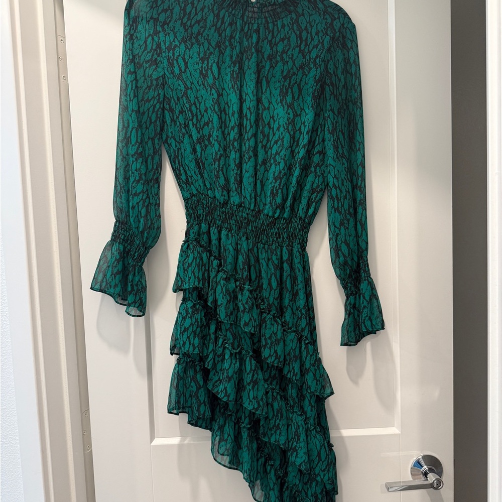 Misa Los Angeles Teal High Low Dress